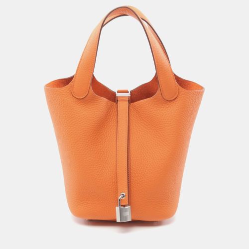 Hermes Orange Leather Picotin Lock PM Tote Bag - Hermes - Modalova