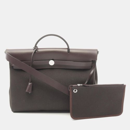 Hermes Brown Vache Hunter and Leather Zip Messenger 39 Tote Bag - Hermes - Modalova