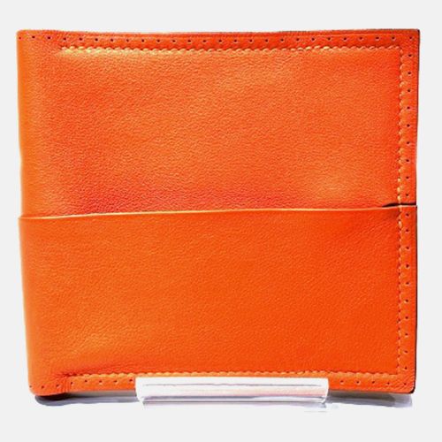 Hermes Orange Flex Leather Bifold Wallet - Hermes - Modalova