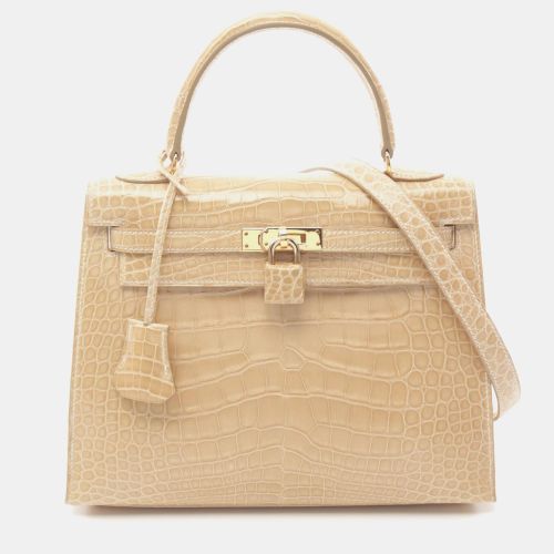 Hermes Beige Alligator Leather Kelly 25 Tote Bag - Hermes - Modalova