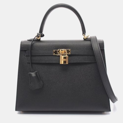 Hermes Black Leather Kelly 25 Tote Bag - Hermes - Modalova