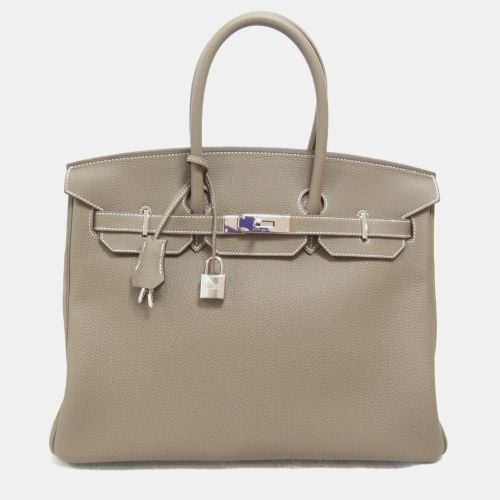 Hermes Brown Leather Birkin 35 Tote Bag - Hermes - Modalova