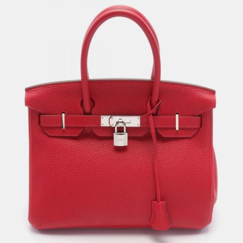 Hermes Red Verso Leather Birkin 30 Tote Bag - Hermes - Modalova