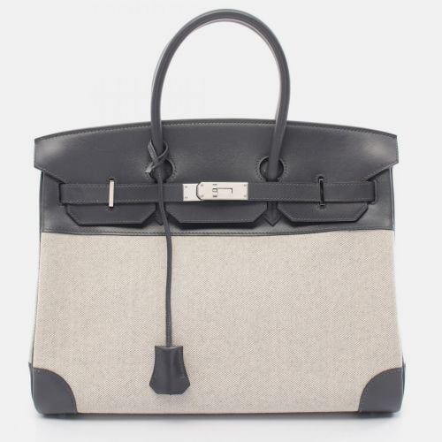 Hermes Gray Tone Leather Birkin 35 Tote Bag - Hermes - Modalova