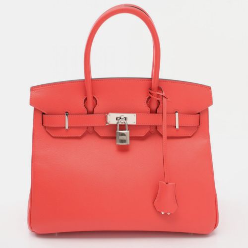 Hermes Red Leather Birkin 30 Tote Bag - Hermes - Modalova