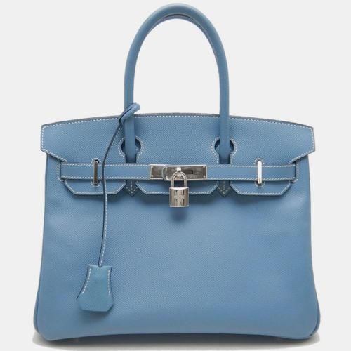 Hermes Blue Jean Leather Birkin 30 Tote Bag - Hermes - Modalova