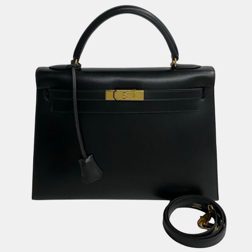 Hermes Black Leather Kelly 32 Tote Bag - Hermes - Modalova