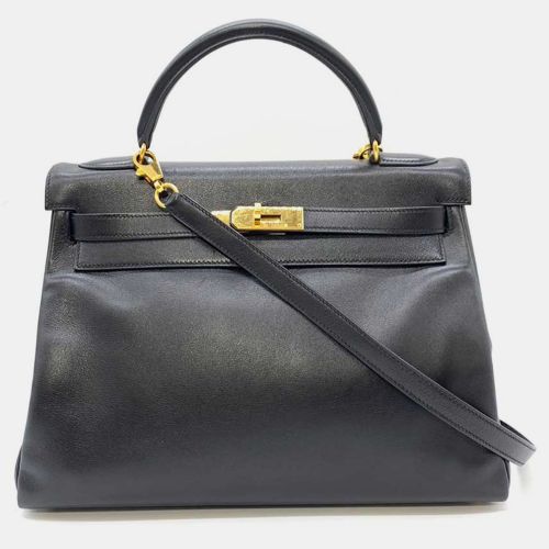 Hermes Black Leather Kelly 32 Tote Bag - Hermes - Modalova