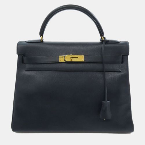 Hermes Navy Courchevel Leather Kelly 32 Tote Bag - Hermes - Modalova