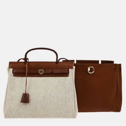 Hermes Brown Toile H Herbag Pm 2 In 1 2Way Handbag - Hermes - Modalova