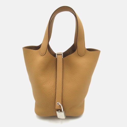 Beige Leather Picotin Lock PM Handbag - Hermes - Modalova