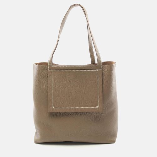 Hermes Brown Leather Cabas Elier 46 Tote Bag - Hermes - Modalova