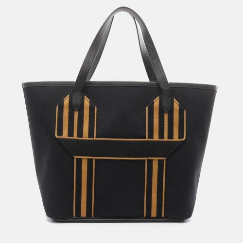 Hermes Black Leather Military Tote Bag - Hermes - Modalova