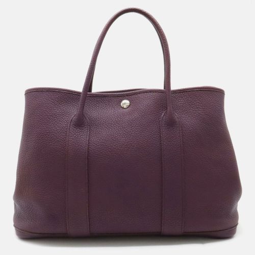 Hermes Purple Leather Garden Party PM 36 Tote Bag - Hermes - Modalova