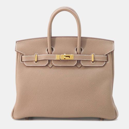 Hermes Etoupe Togo Leather Birkin 25 Tote Bag - Hermes - Modalova