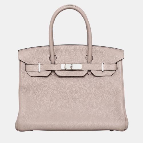 Hermes Glycine Clemence Leather Birkin 30 Tote Bag - Hermes - Modalova