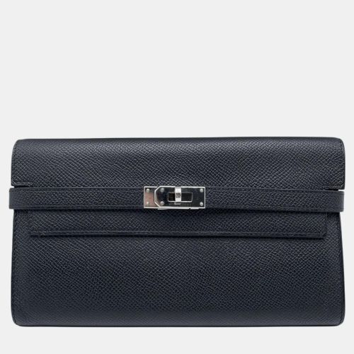 Hermes Black Epsom Leather Kelly Long Wallet - Hermes - Modalova