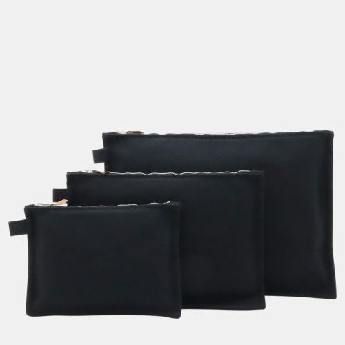 Hermes Black Cotton Canvas Bora Bora Pouch Set - Hermes - Modalova