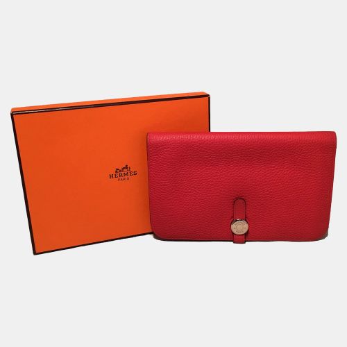 Hermes Red Togo Dogon Duo Wallet - Hermes - Modalova