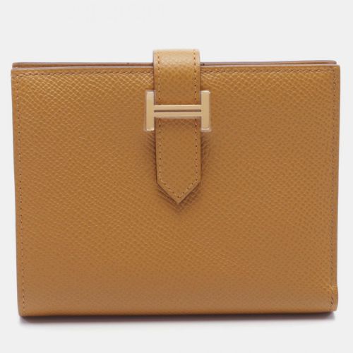 Hermes Brown Leather Bearn Compact Wallet - Hermes - Modalova