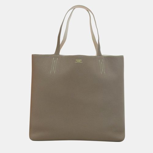 Hermes Grey Leather Double Sens 36 Reversible Tote Bag - Hermes - Modalova