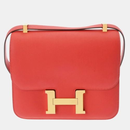 Rouge Pivoine Swift Leather Constance 24 Shoulder Bag - Hermes - Modalova