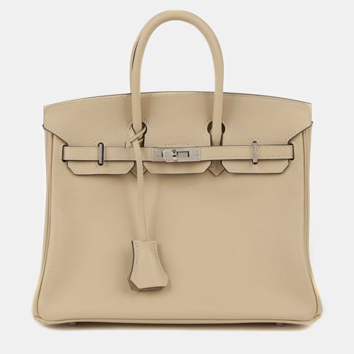 Hermes Beige Swift Leather Birkin 25 Bag - Hermes - Modalova