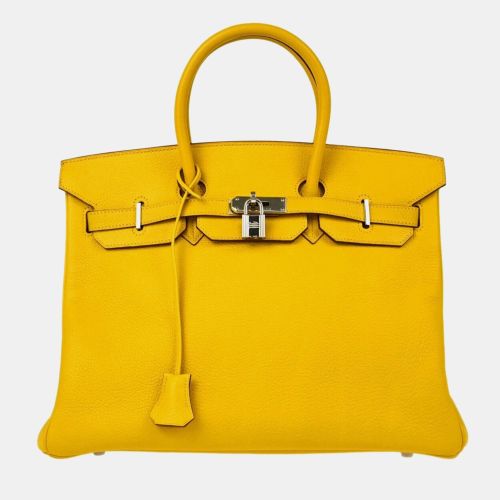 Jaune Taurillon Clemence Birkin 35 Handbag - Hermes - Modalova