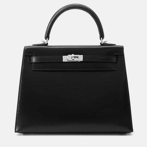 Hermes Black Box Calf Leather Kelly 25 Handbag - Hermes - Modalova