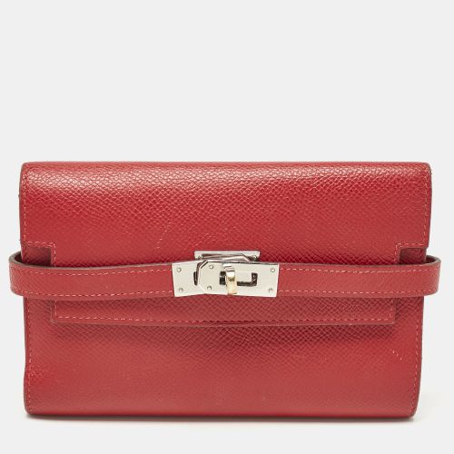 Hermes Rouge Casaque Epsom Leather Kelly Depliant Wallet - Hermes - Modalova