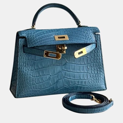 Hermes Blue Leather Mini Kelly Crossbody Bag - Hermes - Modalova