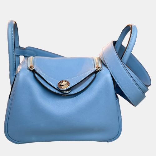 Hermes Northern Blue Swift Leather Mini Lindy Shoulder Bag - Hermes - Modalova