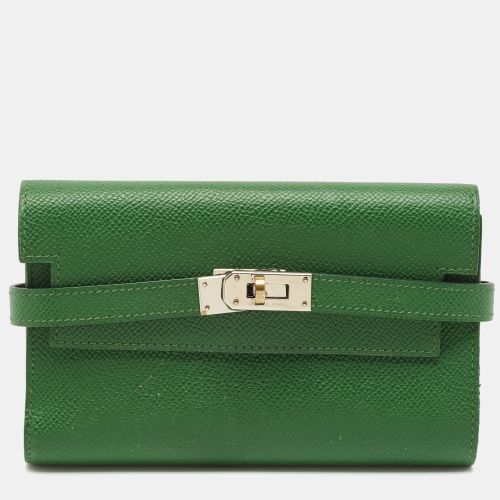 Hermes Vert Benghal Epsom Leather Kelly Depliant Wallet - Hermes - Modalova