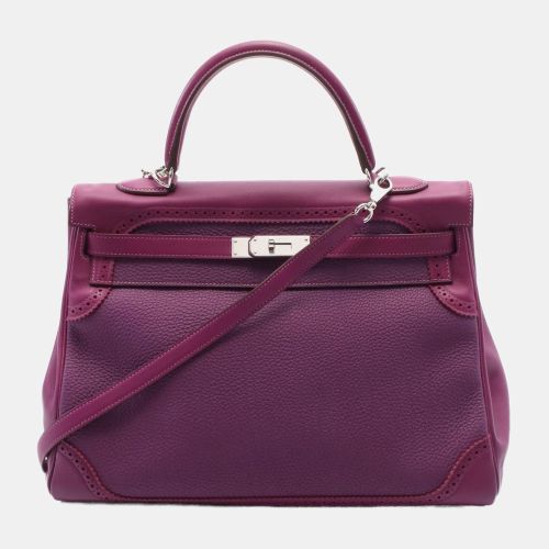Hermes Purple Togo Swift Leather Kelly Ghillies 35 - Hermes - Modalova