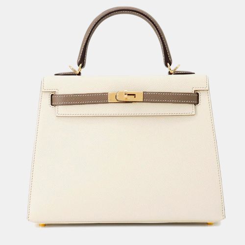 Hermes Kelly Sellier Spo 25 Craie/Etoupe Epsom Handbag - Hermes - Modalova
