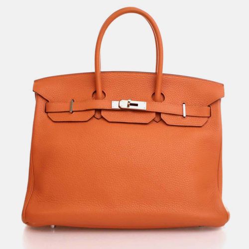 Hermes Birkin 35 Orange Togo Leather Top Handle Bag - Hermes - Modalova