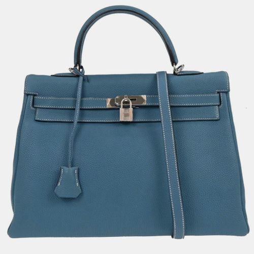 Hermes Blue Jean Togo Kelly 35 Retourne 2way Handbag - Hermes - Modalova