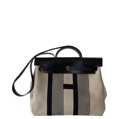 Hermes Beige/Black Canvas Herbag Zip 39 Tote Bag - Hermes - Modalova