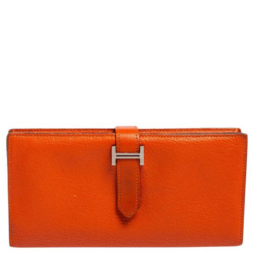 Hermés Feu Mysore Leather Bearn Gusset Wallet - Hermes - Modalova