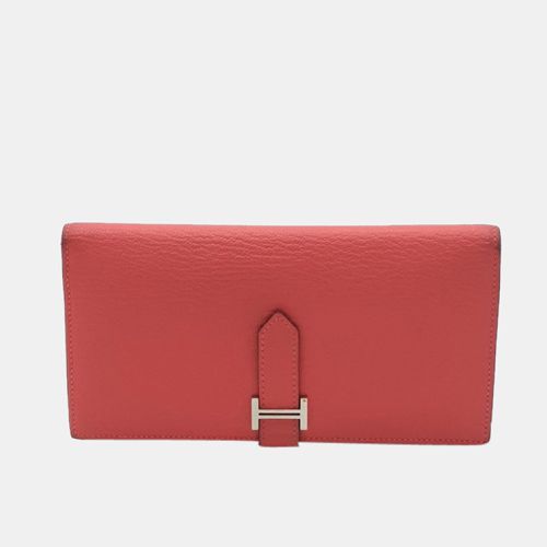 Hermes Orange Leather Bearn Wallet - Hermes - Modalova