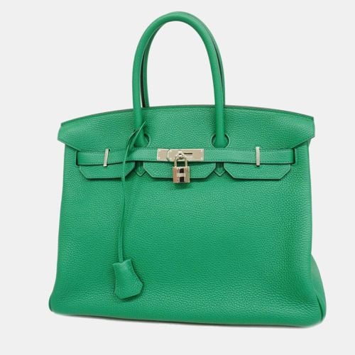 Hermes Handbag Birkin Verso 35 A Stamp Taurillon Clemence Vert Vertigo Fonce Ladies - Hermes - Modalova