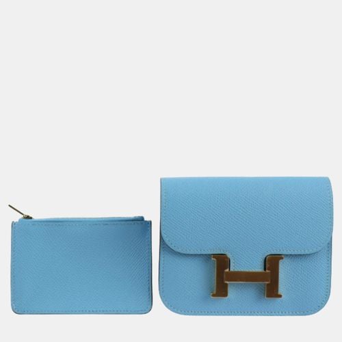 Hermes Celeste Epsom Leather Constance Compact Wallet - Hermes - Modalova