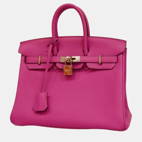 Hermes Rose Purple Togo Leather Birkin 25 Tote Bag - Hermes - Modalova