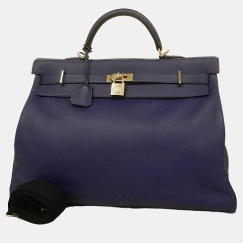 Hermes Biyo Blue Electric Taurillon Kelly 50 D Engraved Ladies Handbag - Hermes - Modalova