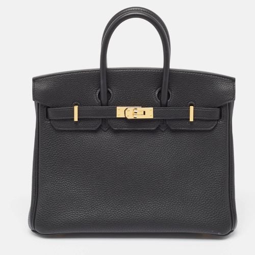 Hermes Noir Togo Leather Gold Finish Birkin 25 Bag - Hermes - Modalova