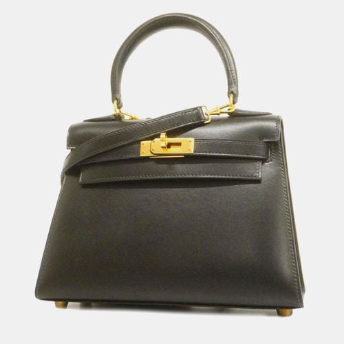 Hermes Black Box Calf Kelly Handbag - Hermes - Modalova