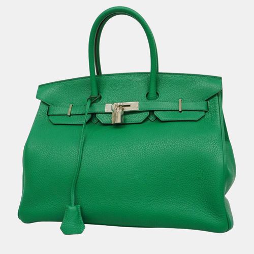 Hermes Vert Vertigo Fonce Taurillon Clemence Birkin Verso Stamp Handbag - Hermes - Modalova