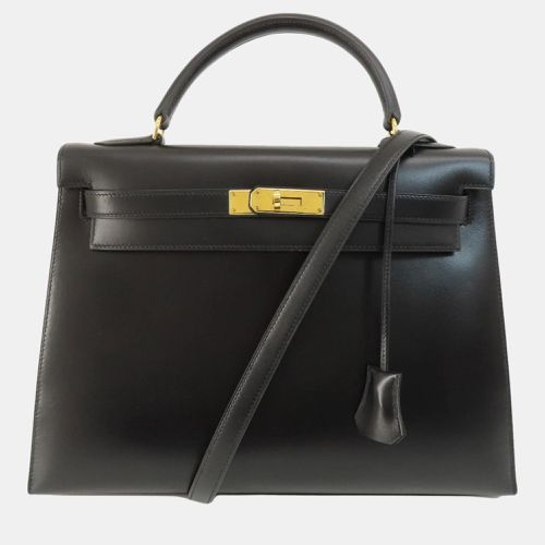 Hermes Black Box Calf Leather Kelly 32 Handbag - Hermes - Modalova