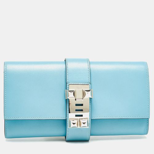 Hermes Celeste Tadelakt Leather Medor Clutch - Hermes - Modalova