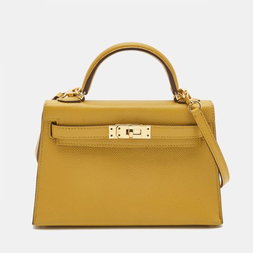 Hermès Jaune Ambre Epsom Leather Gold Finish Mini Kelly II Sellier 20 Bag - Hermes - Modalova